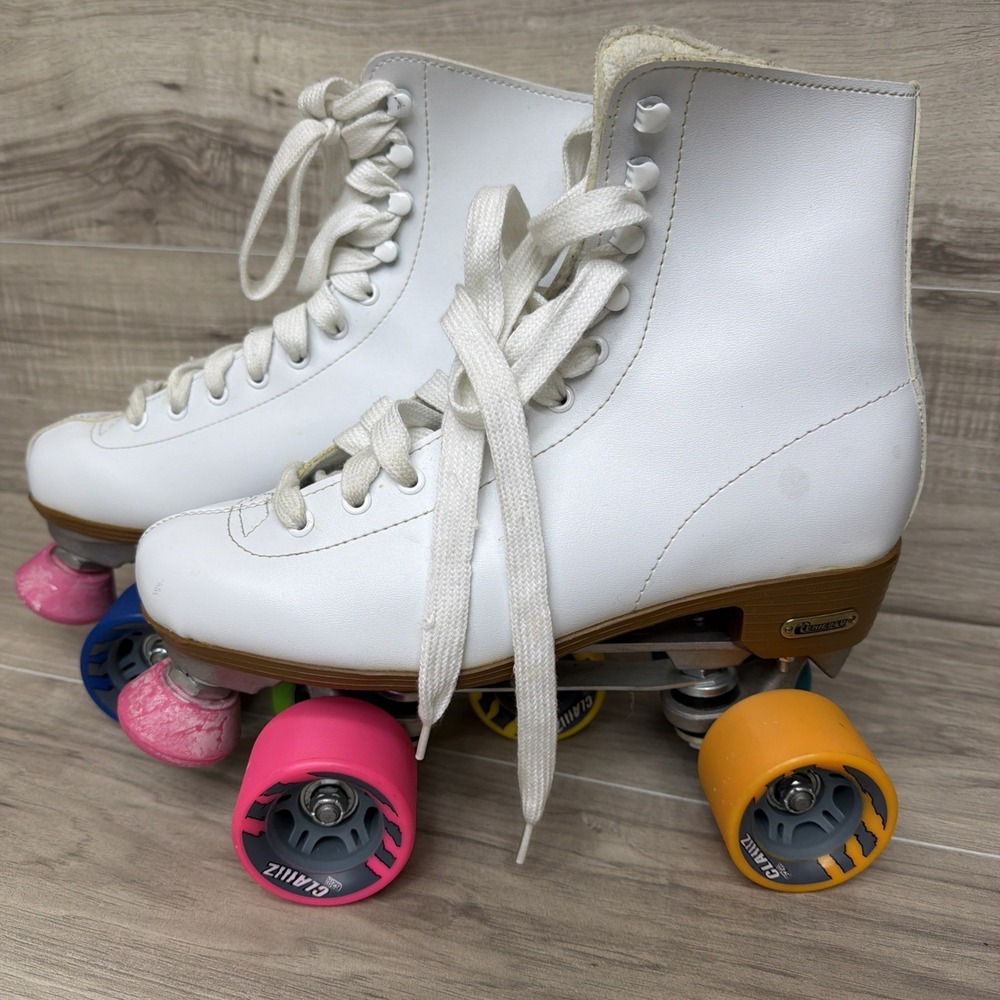 Chicago Roller Skates Womens Size 10 White Pink Wheels - Picture 2 of 15